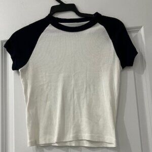 Brandy Melville Baseball T - Black White
